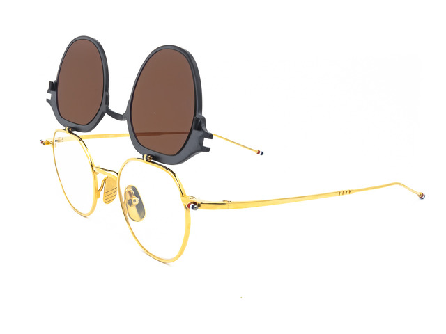 Сонцезахисні окуляри THOM BROWNE TBS 812-46-03//BLK-GLD 46мм. TINTED BROWN. Фото 2